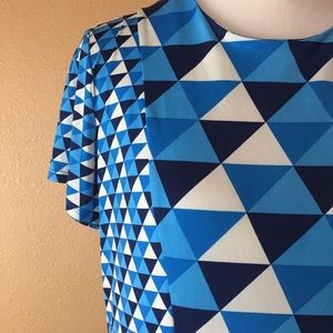 Nikki Poulos Geometric Print Shift Dress Summer